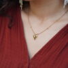Anti Tarnish Stainless Steel Gold Heart Nacklace Gold-plated Plated Stainless Steel Necklace